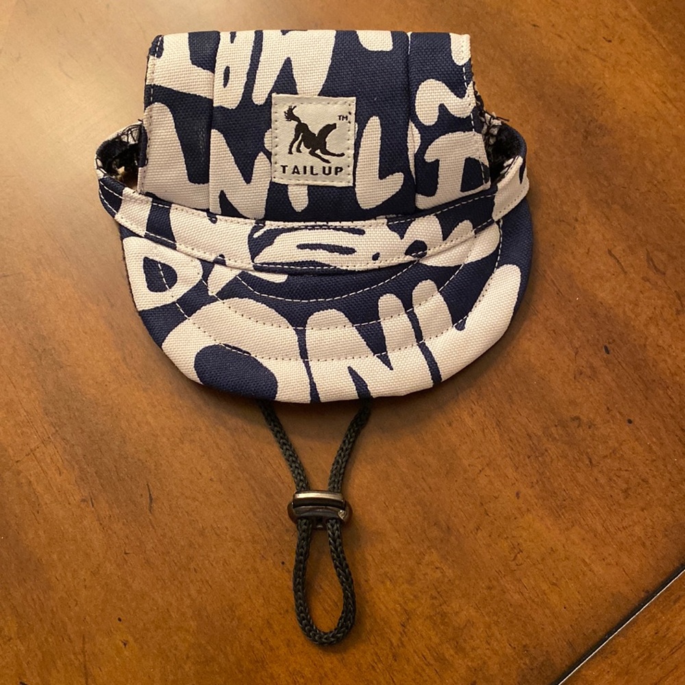 Navy/White Dog Sun Visor Hat-Small